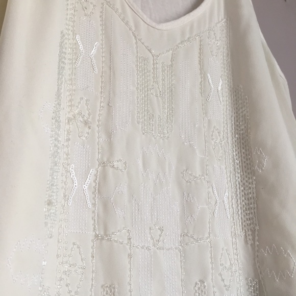 Beaded target Mossimo white tank top oversized - Picture 2 of 6